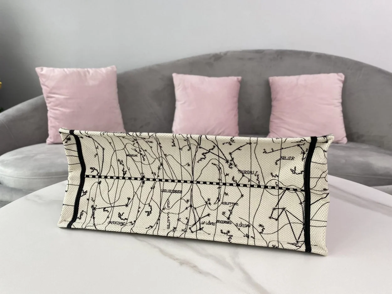 디올 멀티컬러 별자리 자수 북 토트 라지 백