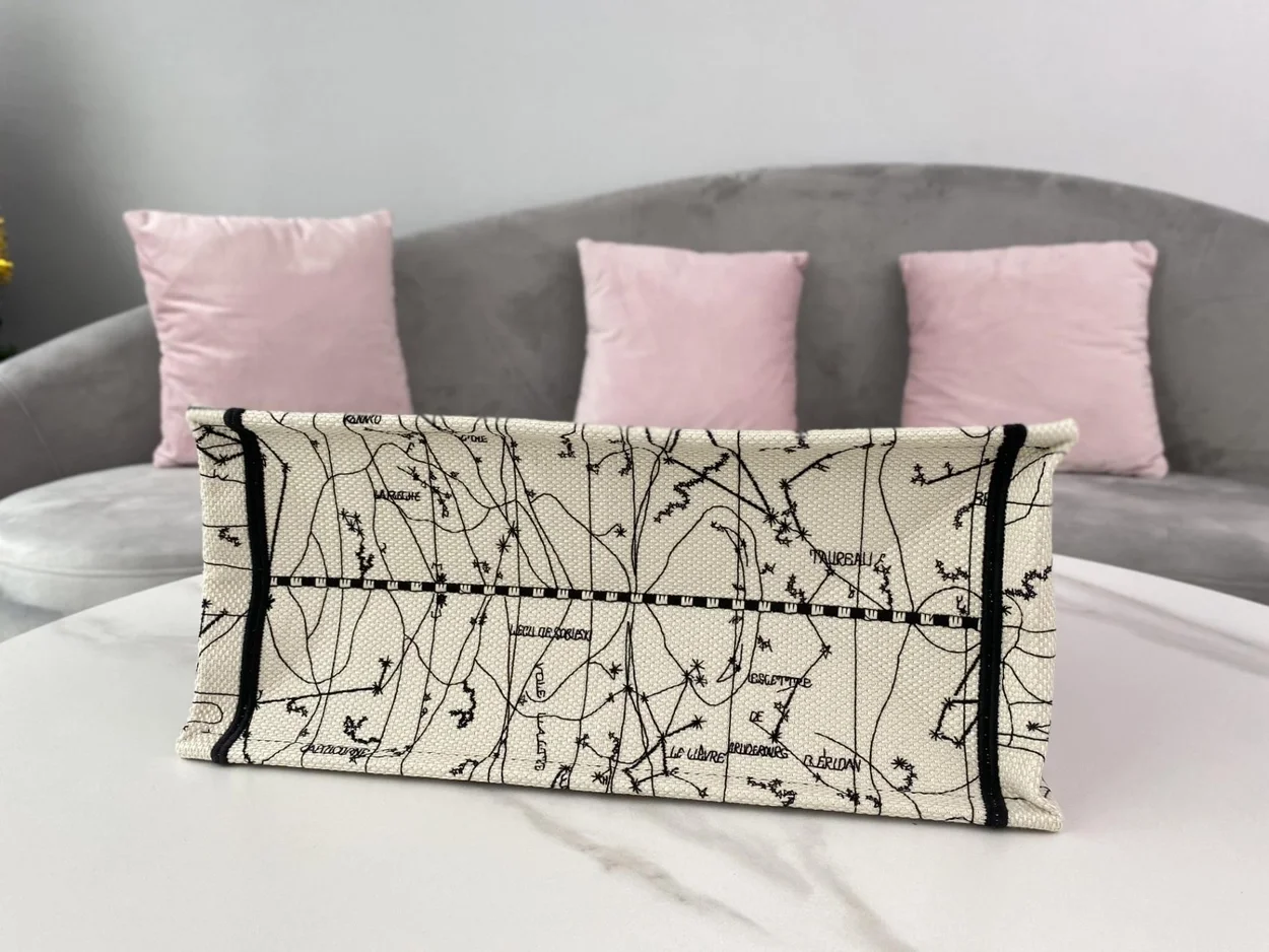 디올 멀티컬러 별자리 자수 북 토트 미디움 백