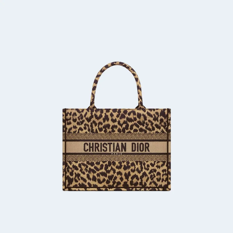 디올 레오파드 북 토트 미디움 백