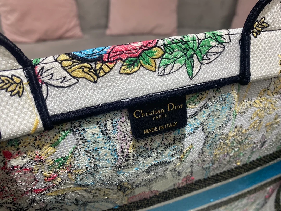 디올 북 토트 라떼 멀티컬러 라지 백