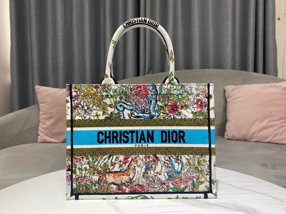 디올 북 토트 라떼 멀티컬러 미디움 백