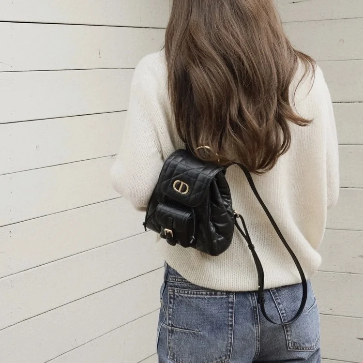 디올 카로 백팩 스몰 블랙