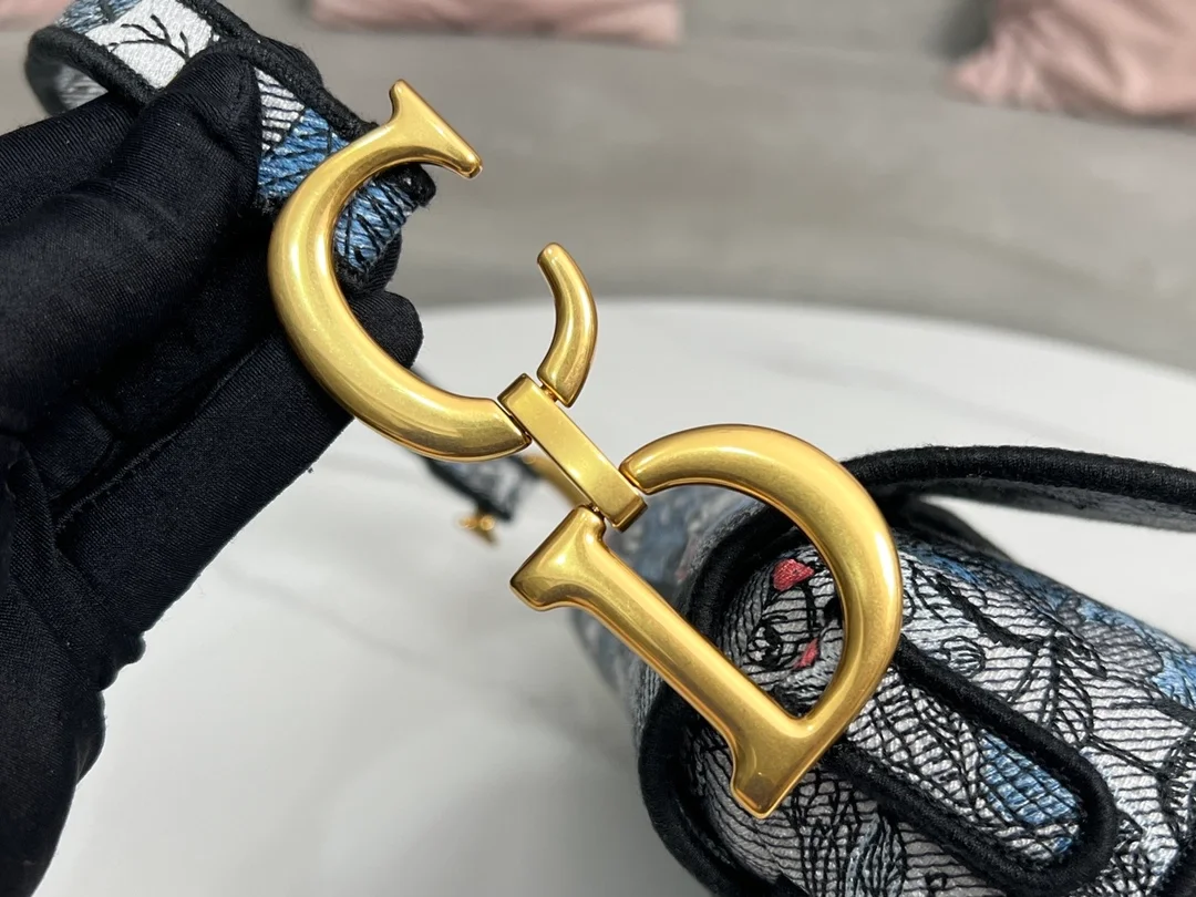 디올 오블리크 자수 새들 백