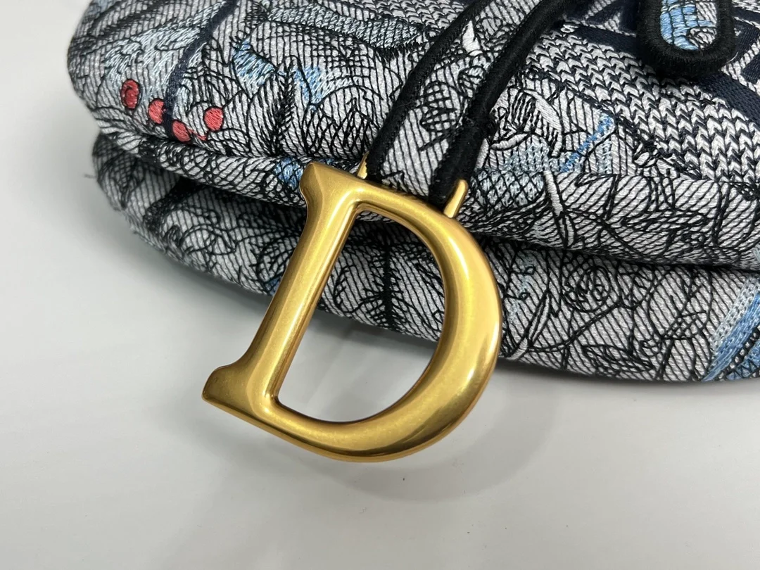 디올 오블리크 자수 새들 백