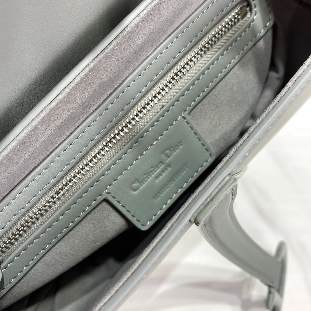 디올 매트 버클 새들 백 그레이