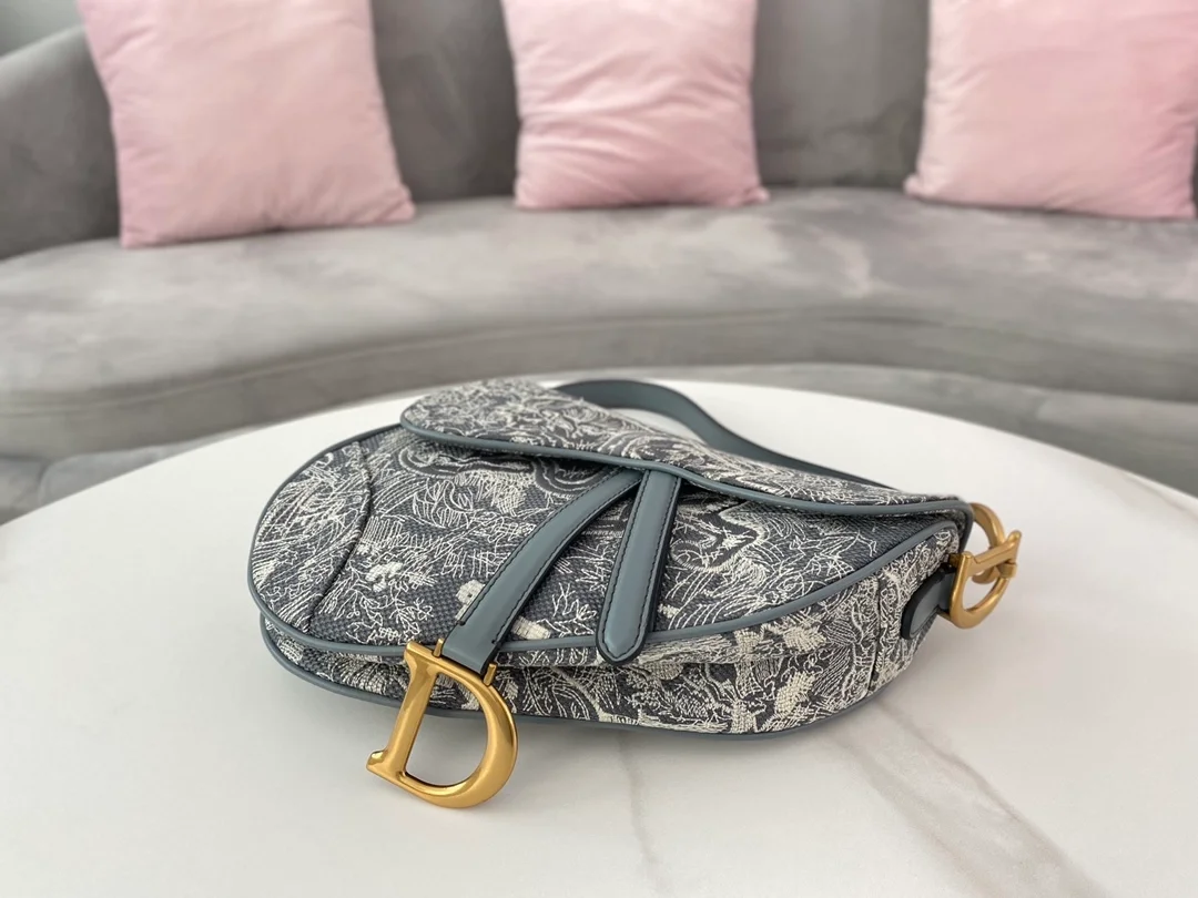 디올 레이디 새들 숄더 백 그레이