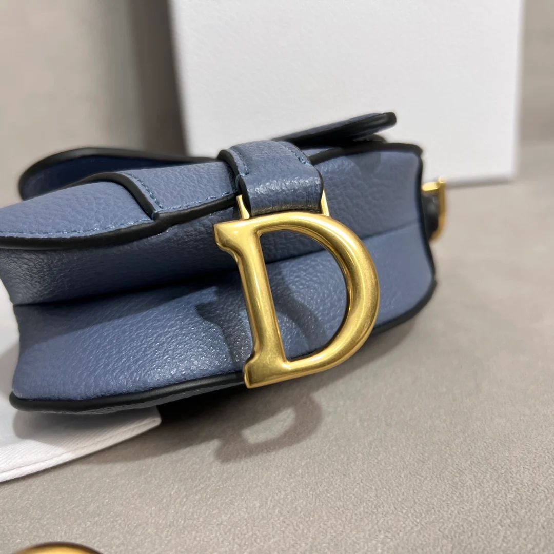 디올 마이크로 새들 백 데님 블루