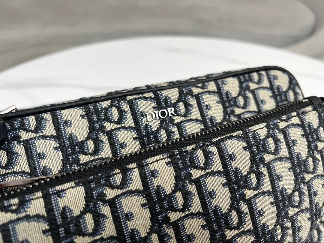 디올 새들 트리플 파우치 베이지