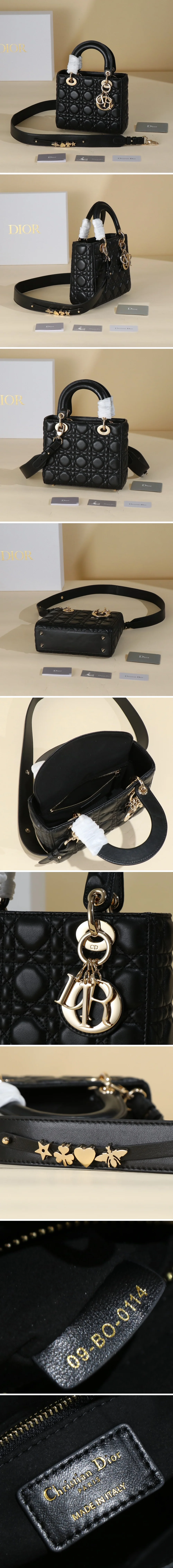 디올 백 까나쥬 램스킨 블랙