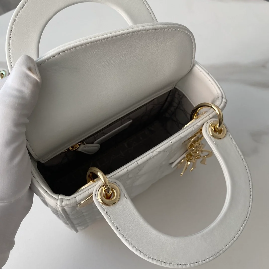 디올 레이디 미니 백 화이트
