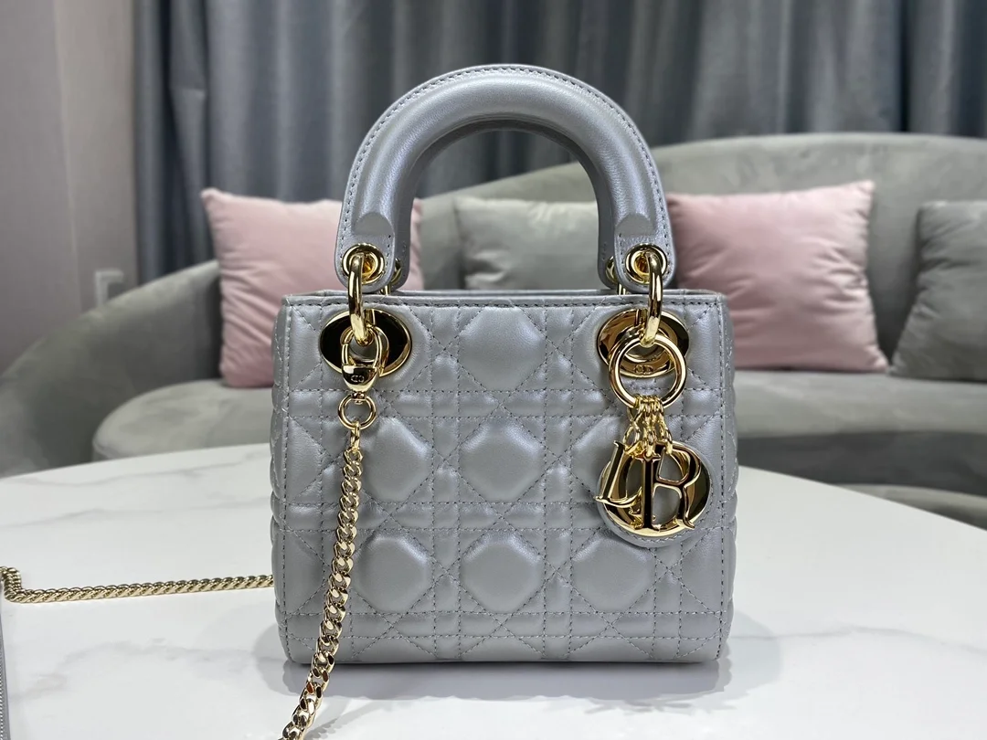 디올 레이디 미니 백 그레이