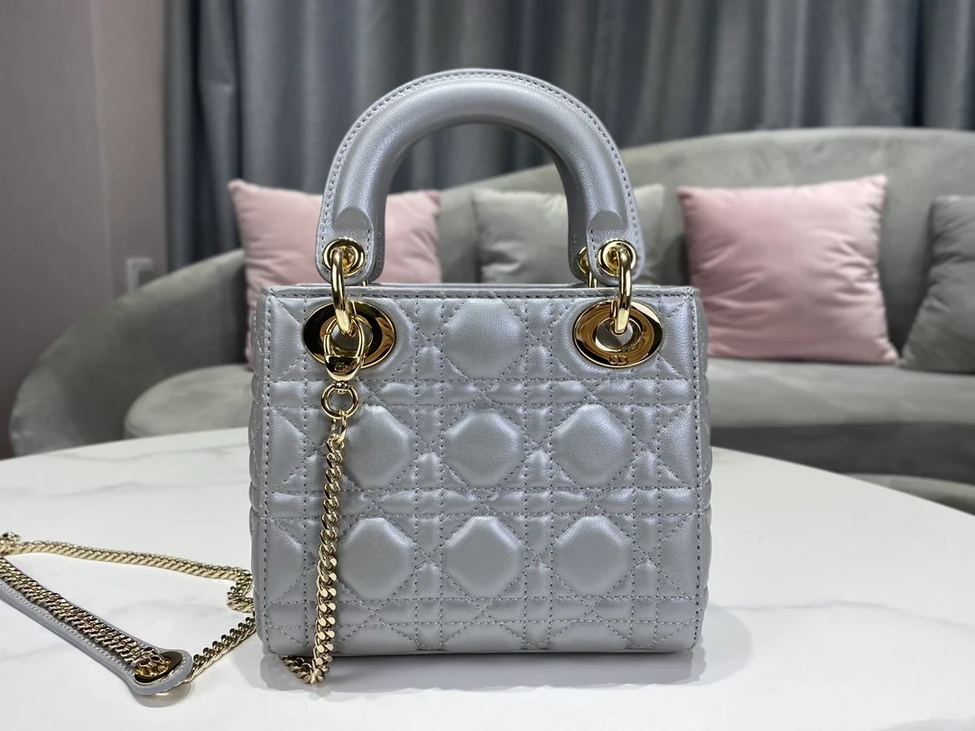 디올 레이디 미니 백 그레이