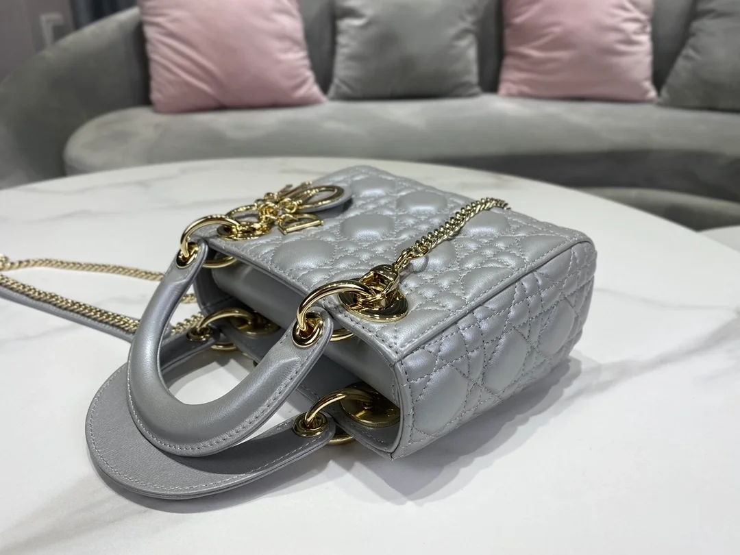 디올 레이디 미니 백 그레이