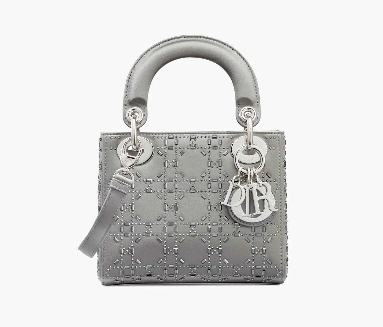 디올 레이디 그레이 라인 스톤 미니 백