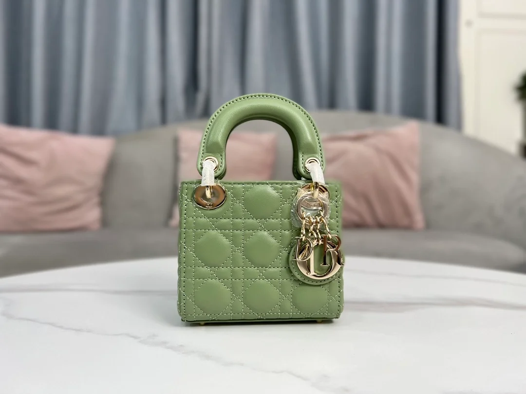 디올 레이디 마이크로 핸드백 그린