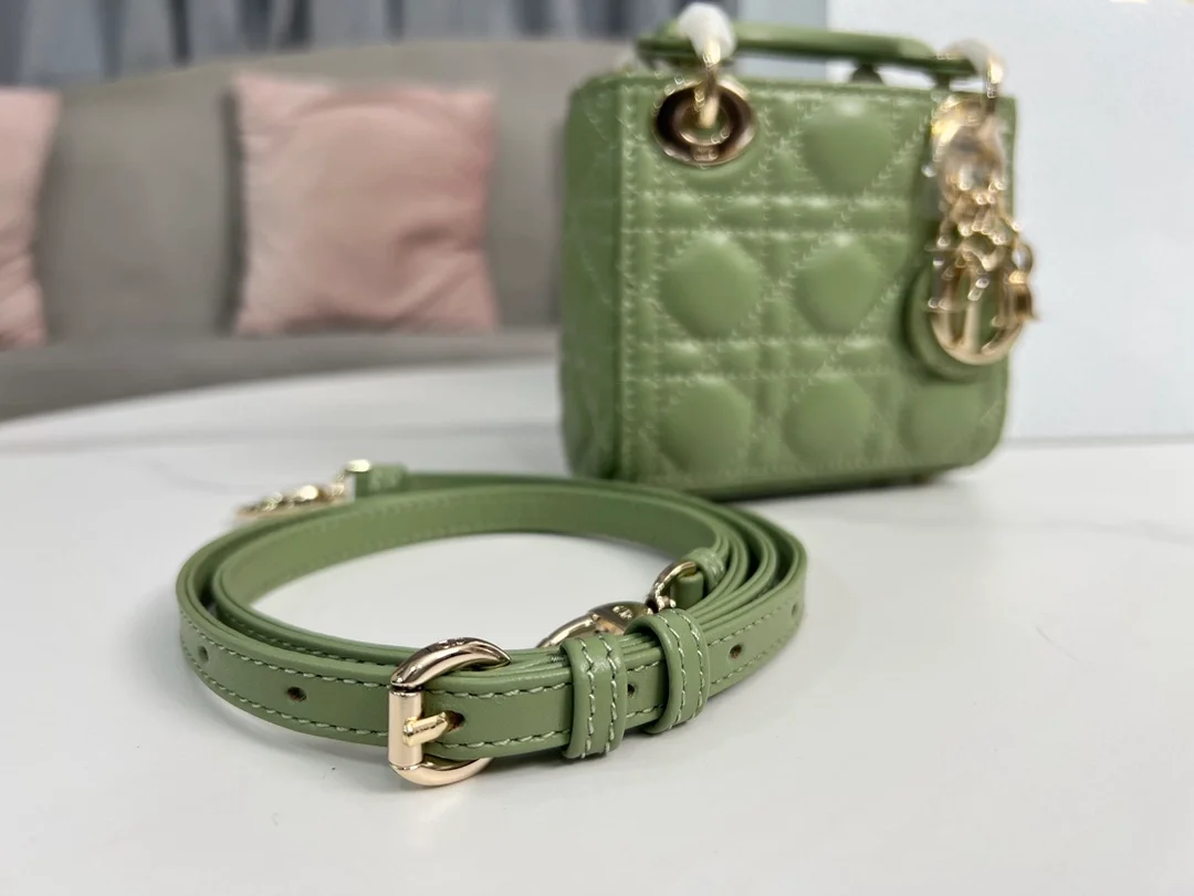 디올 레이디 마이크로 핸드백 그린