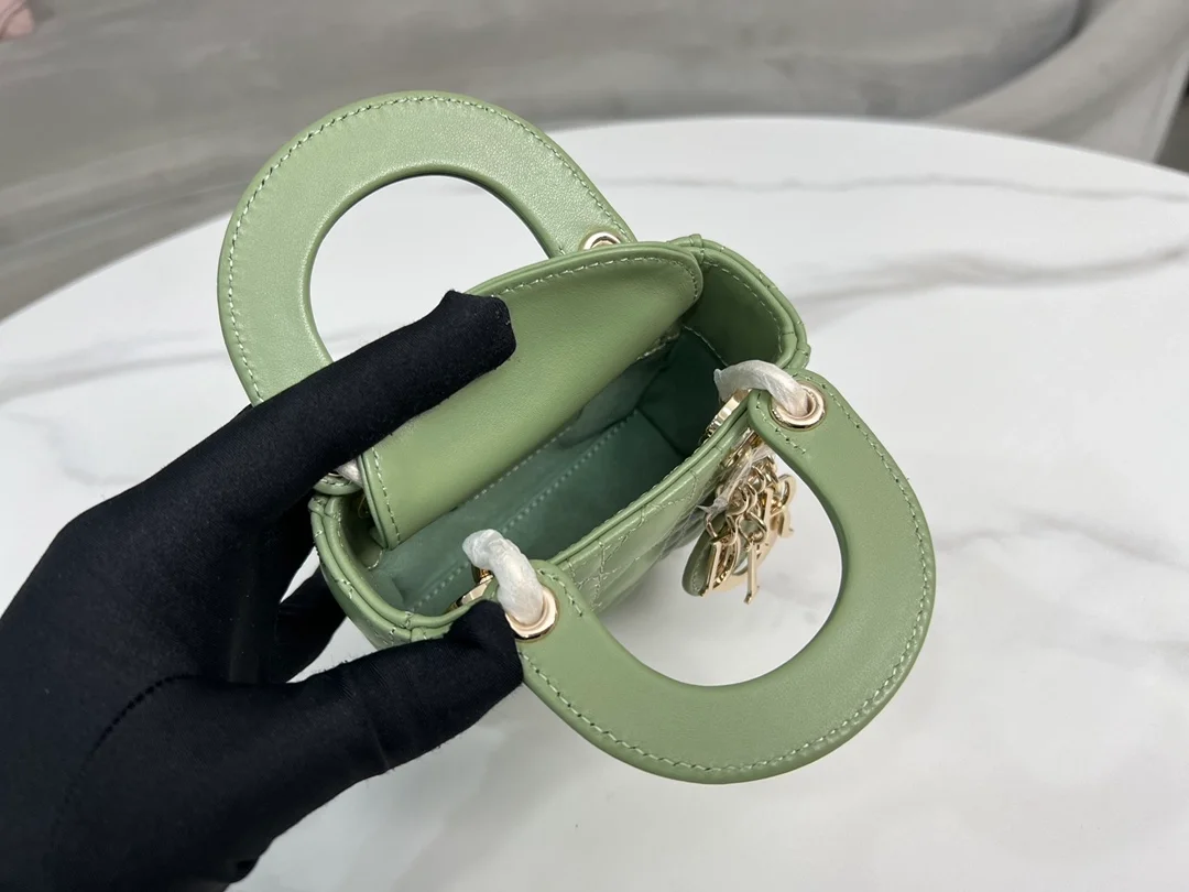 디올 레이디 마이크로 핸드백 그린