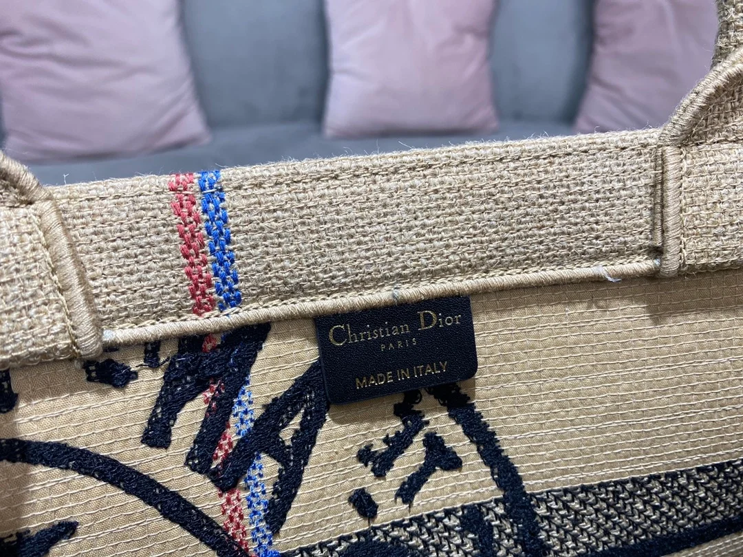 디올 레이디 북 토트 핸드백 베이지