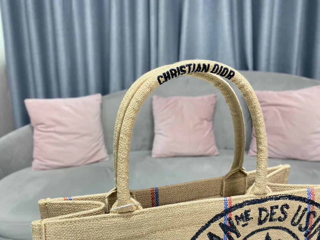 디올 레이디 북 토트 핸드백 베이지