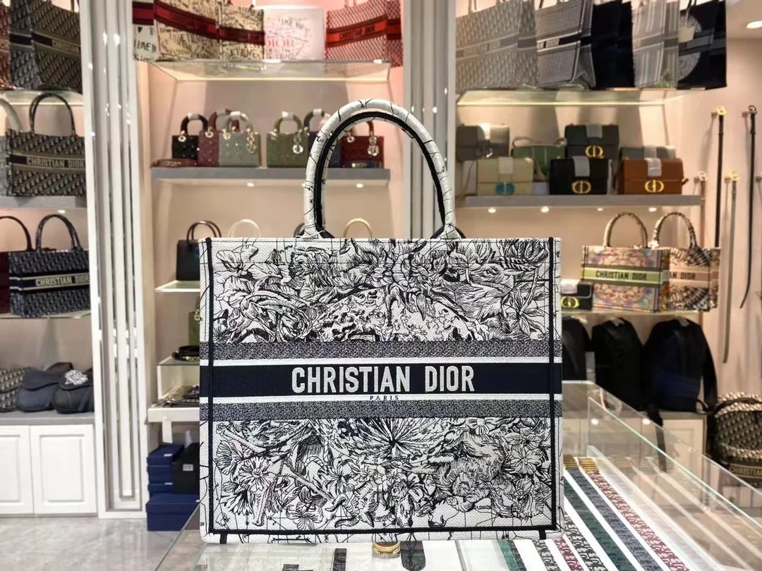 디올 레이디 라지 북 토트 백