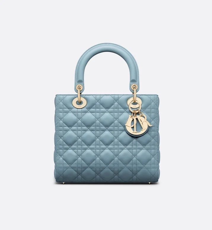 디올 레이디 미디움 백 헤이즈 블루