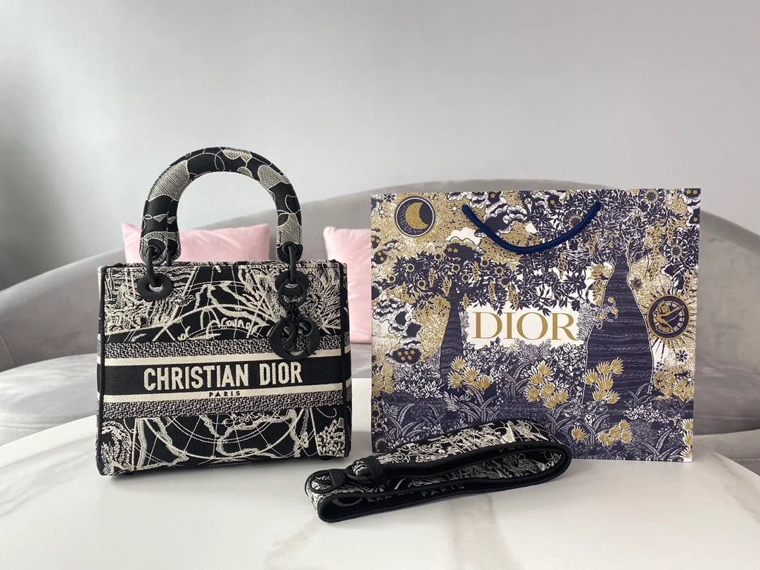 디올 레이디 D-LITE Around the world 미디움 백