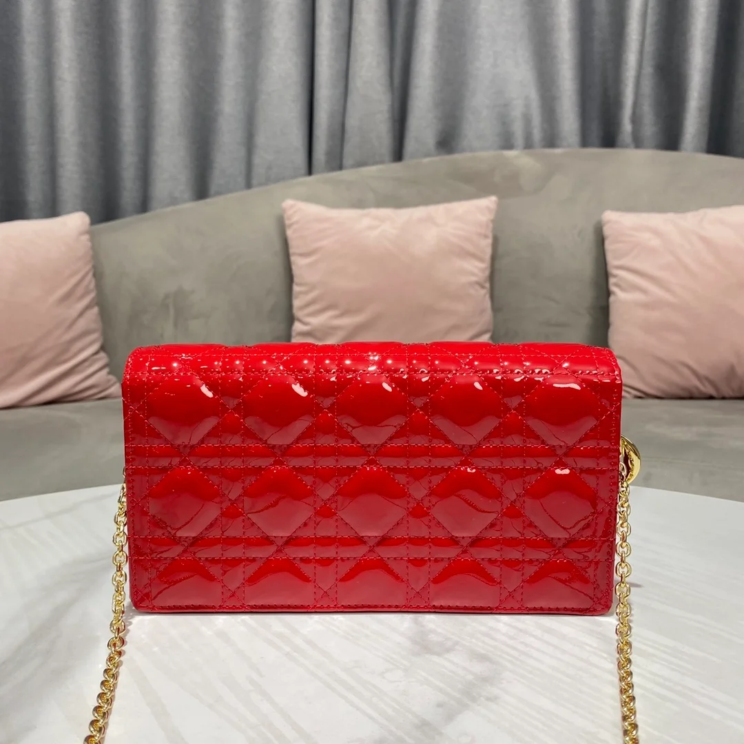 디올 레이디 페이던트 파우치 레드