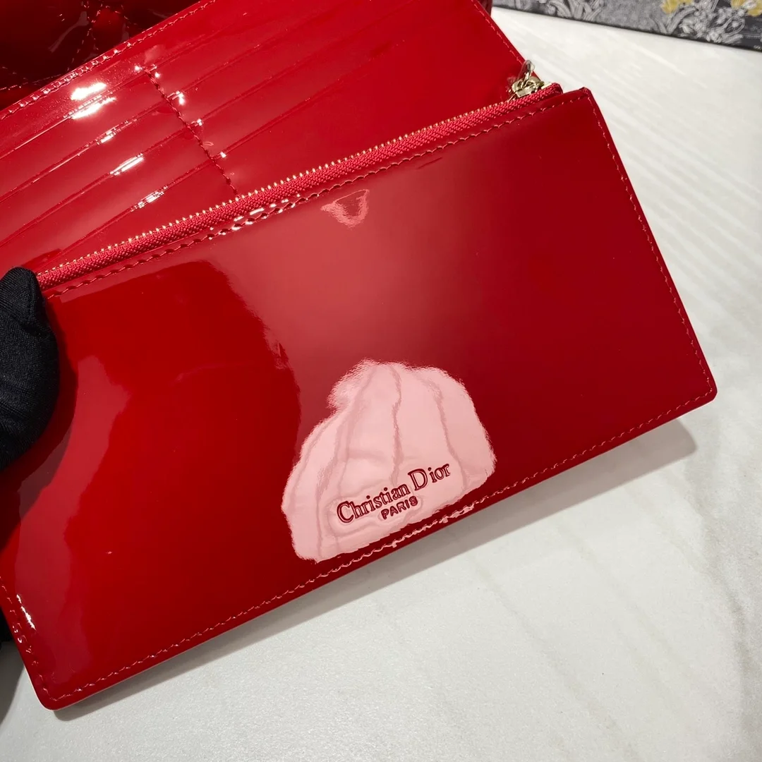디올 레이디 페이던트 파우치 레드