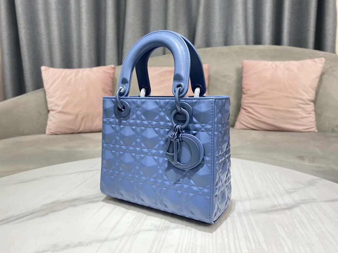 디올 레이디 ABCDIOR 다이아몬드 백 블루