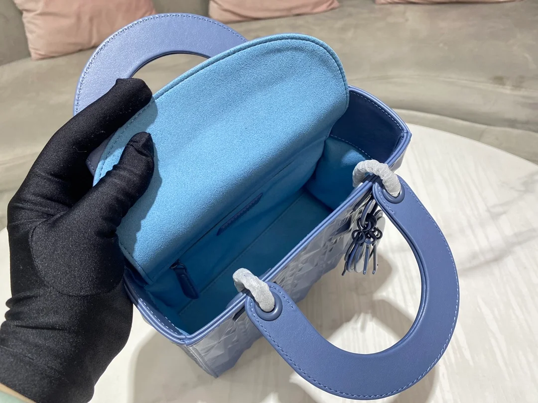 디올 레이디 ABCDIOR 다이아몬드 백 블루