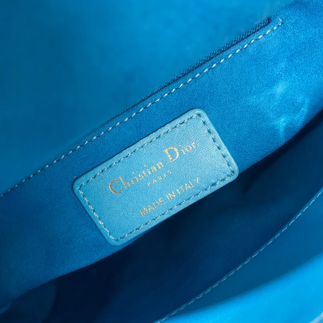 디올 레이디 그라데이션 블루 체인 백