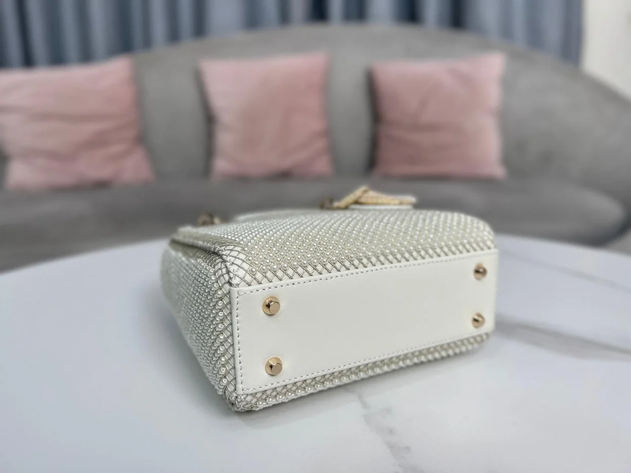 디올 레이디 미니 캐나지 백 화이트