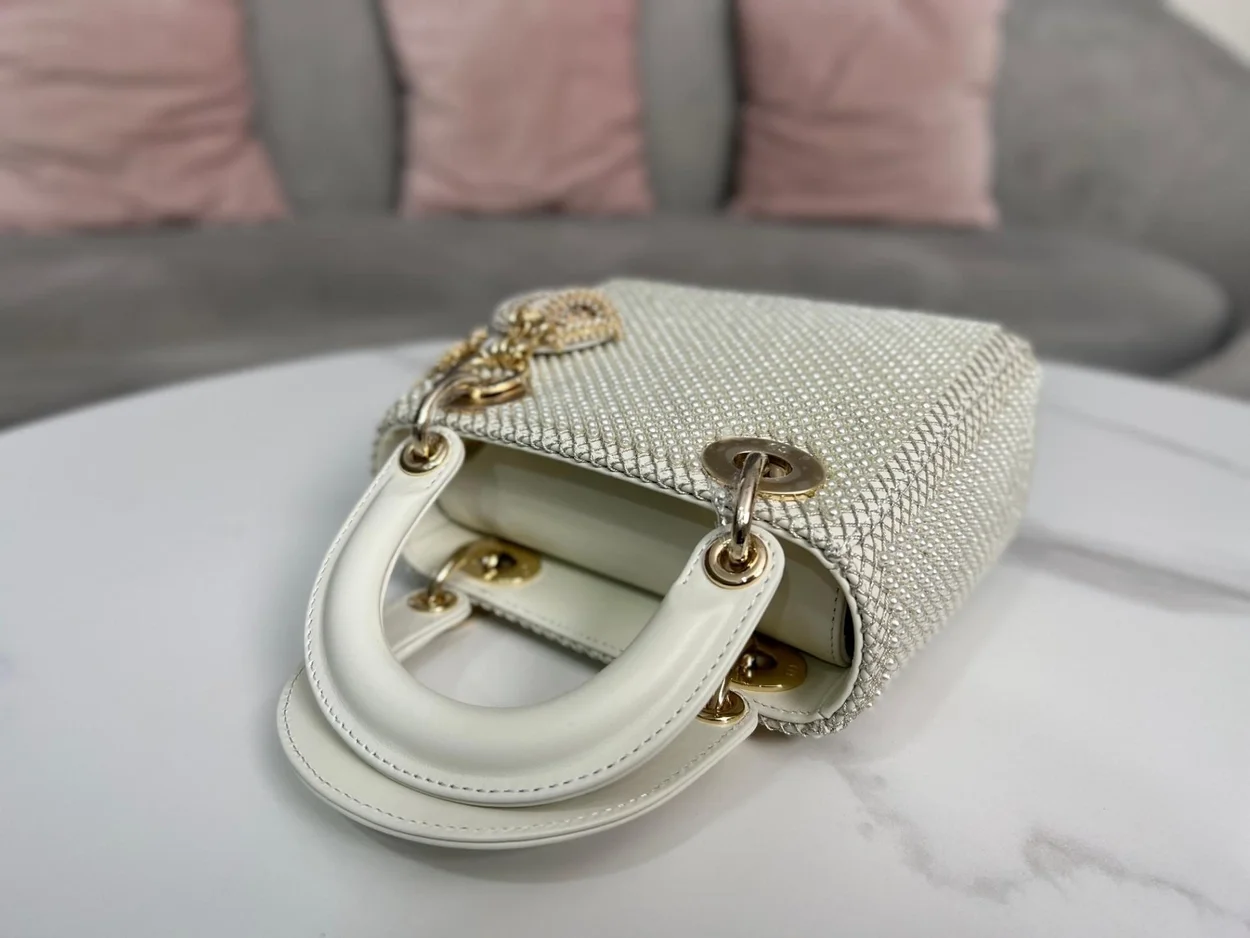 디올 레이디 미니 캐나지 백 화이트