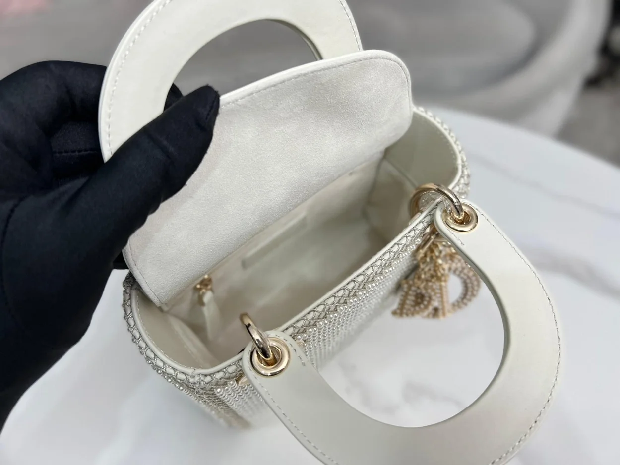 디올 레이디 미니 캐나지 백 화이트