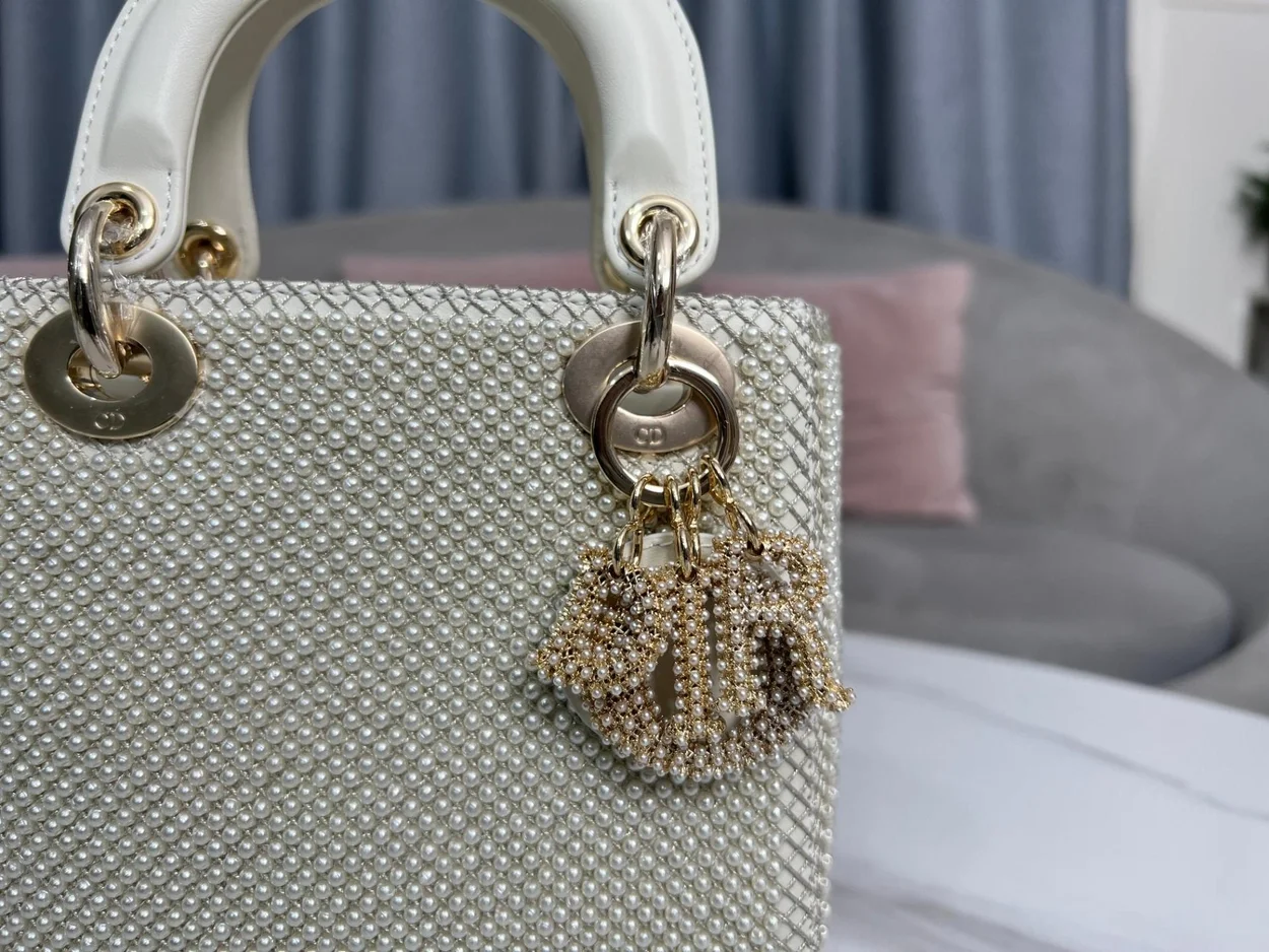 디올 레이디 미니 캐나지 백 화이트