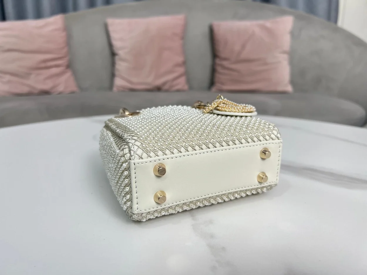 디올 레이디 마이크로 캐나지 백 화이트