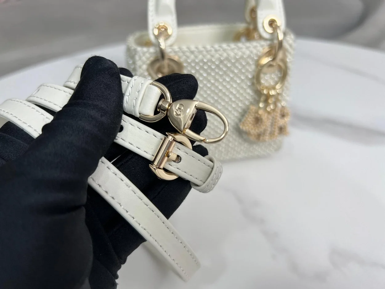 디올 레이디 마이크로 캐나지 백 화이트