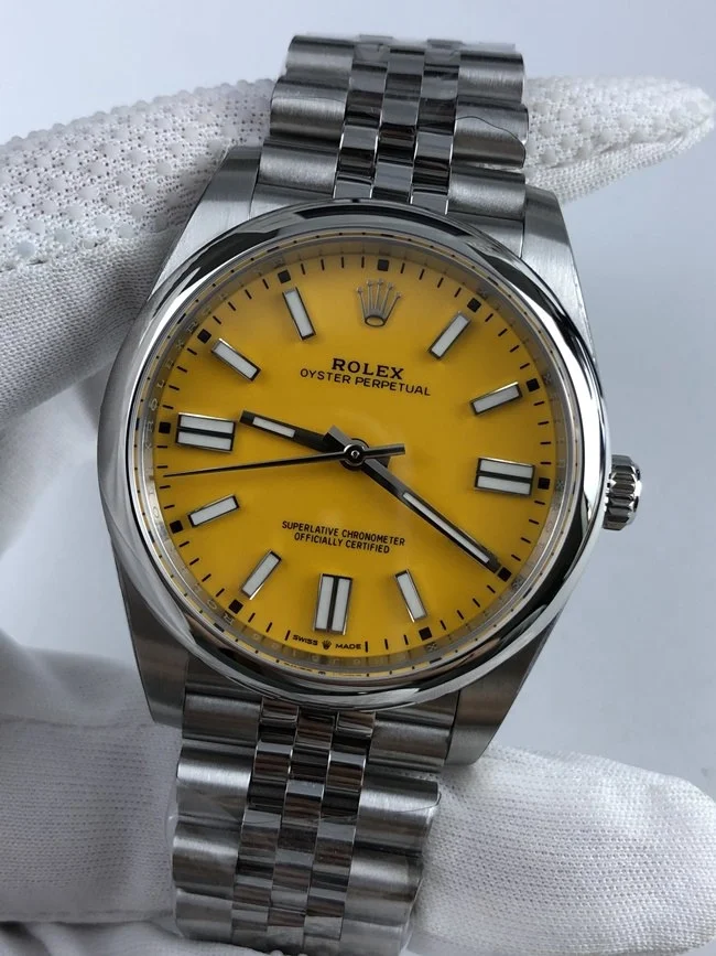 롤렉스 오이스터 퍼페츄얼 41mm 옐로우 다이얼
