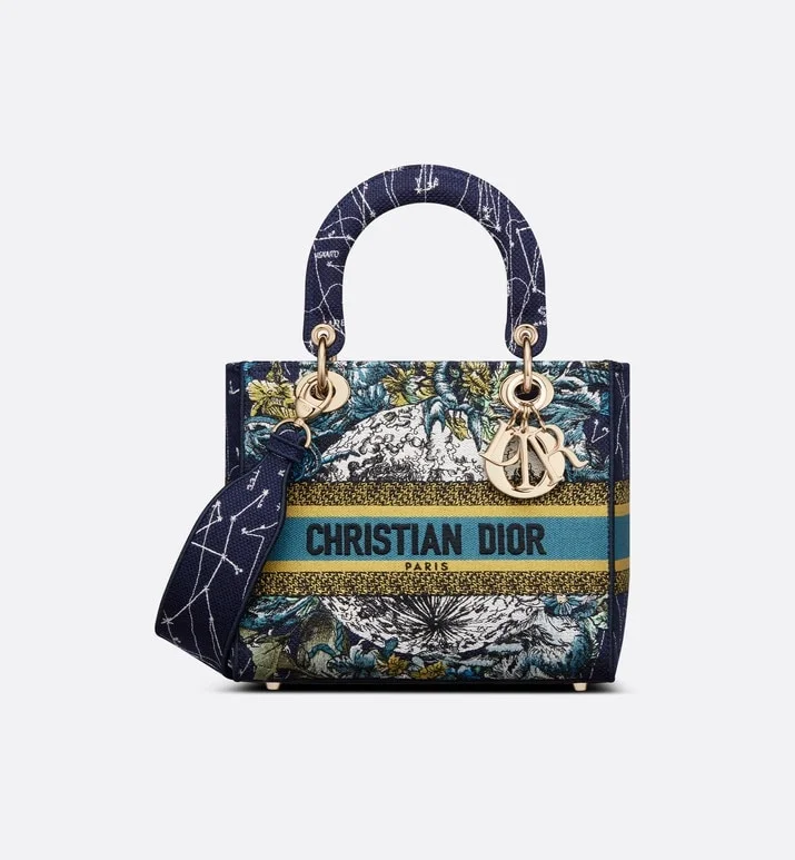 디올 레이디 D-Lite 별자리 멀티 컬러 미디움 백