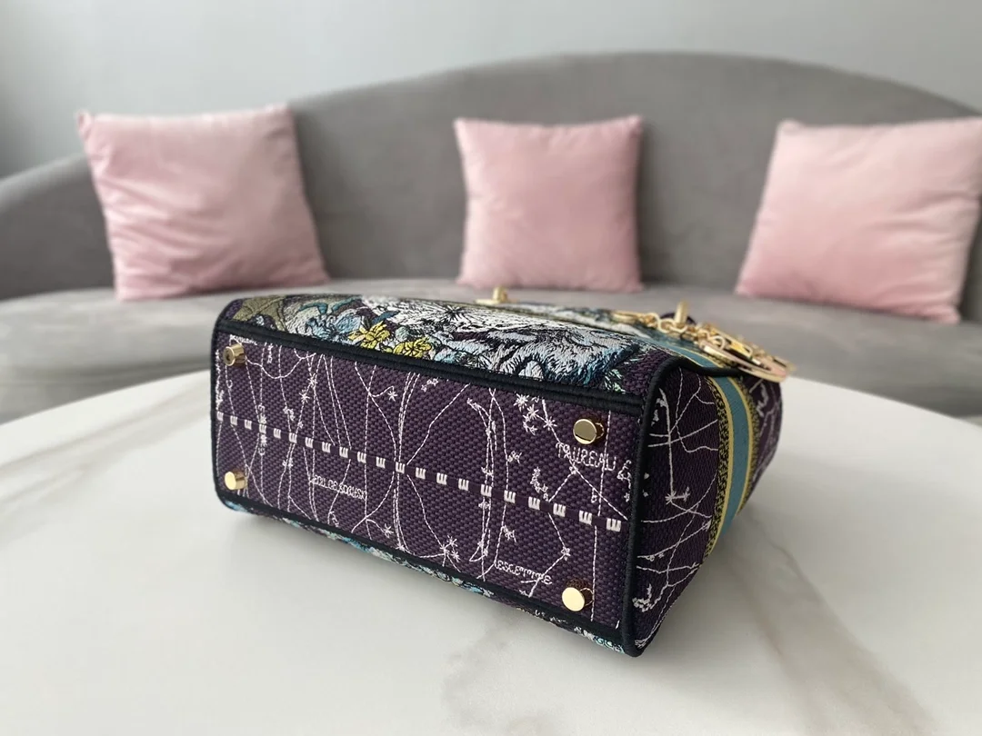 디올 레이디 D-Lite 별자리 멀티 컬러 미디움 백