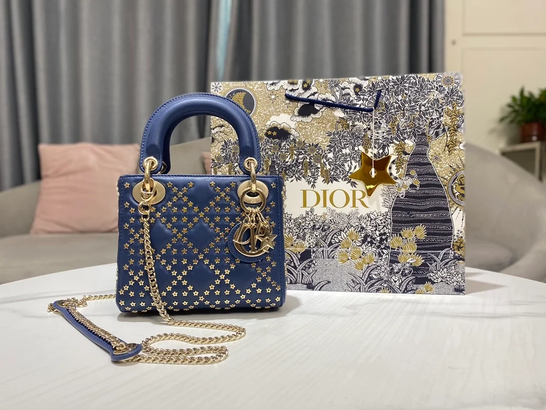 디올 레이디 럭키 스타 까나쥬 체인백