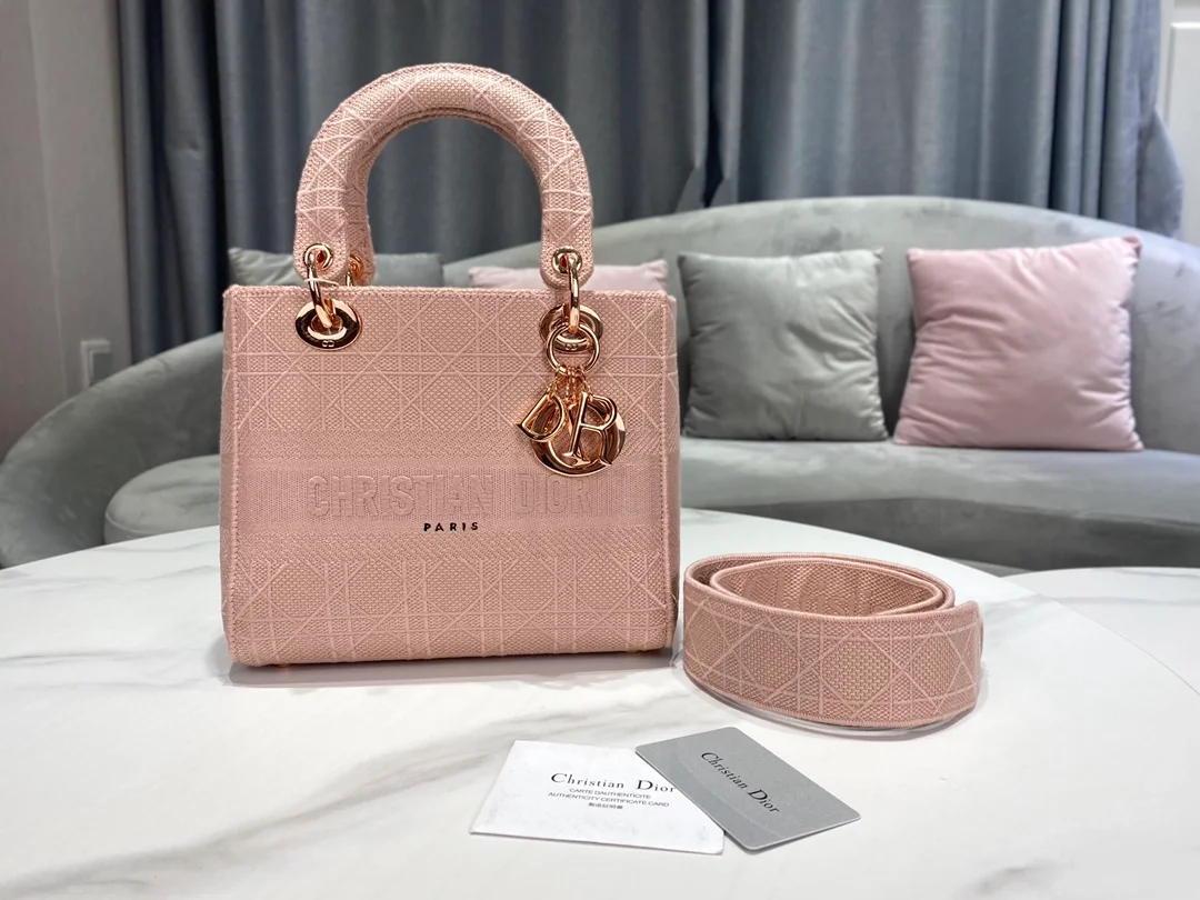 디올 레이디 D-LITE 미디움 백 로즈우드