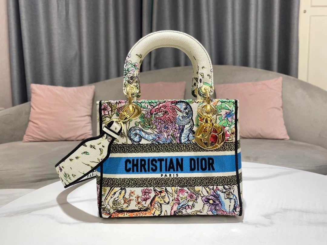 디올 레이디 D-LITE 멀티컬러 핸드백