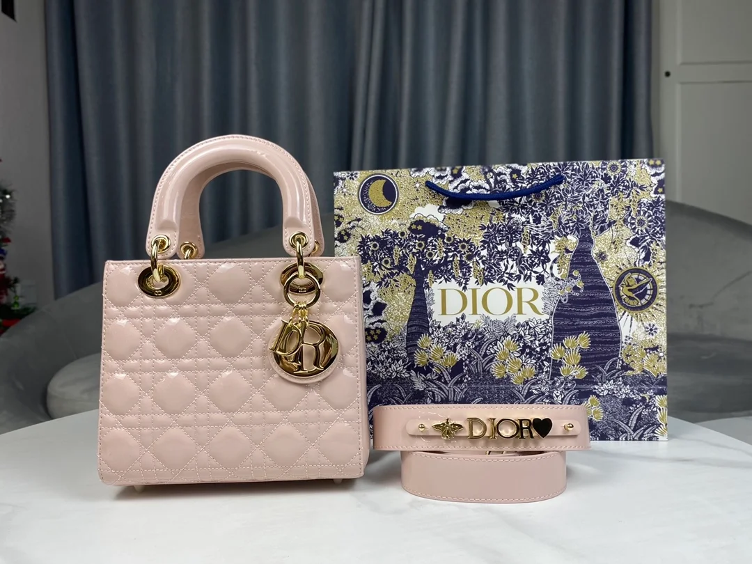 디올 레이디 MY ABCDIOR 스몰 백 베이지 핑크