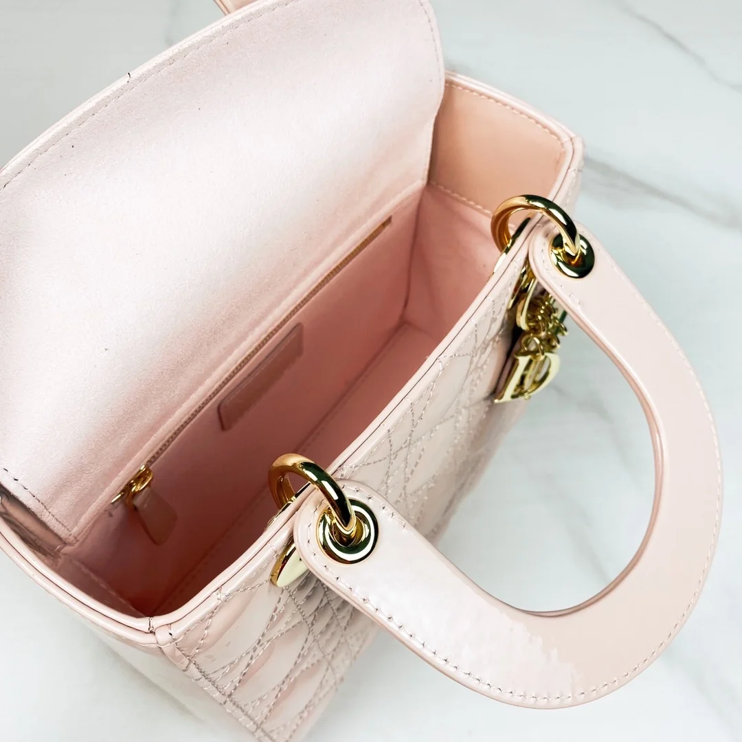 디올 레이디 MY ABCDIOR 스몰 백 베이지 핑크