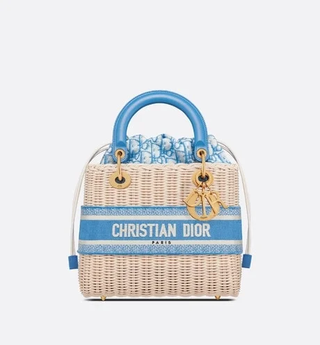 디올 레이디 바스켓 미디움 백 블루