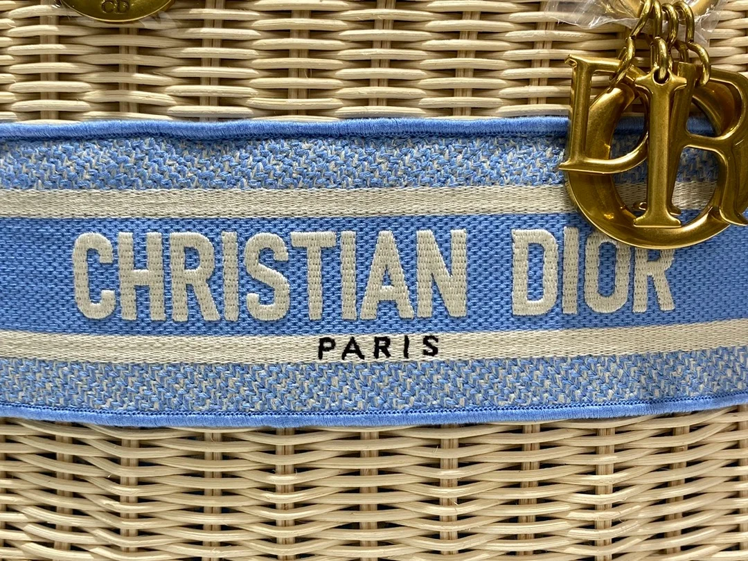디올 레이디 바스켓 미디움 백 블루