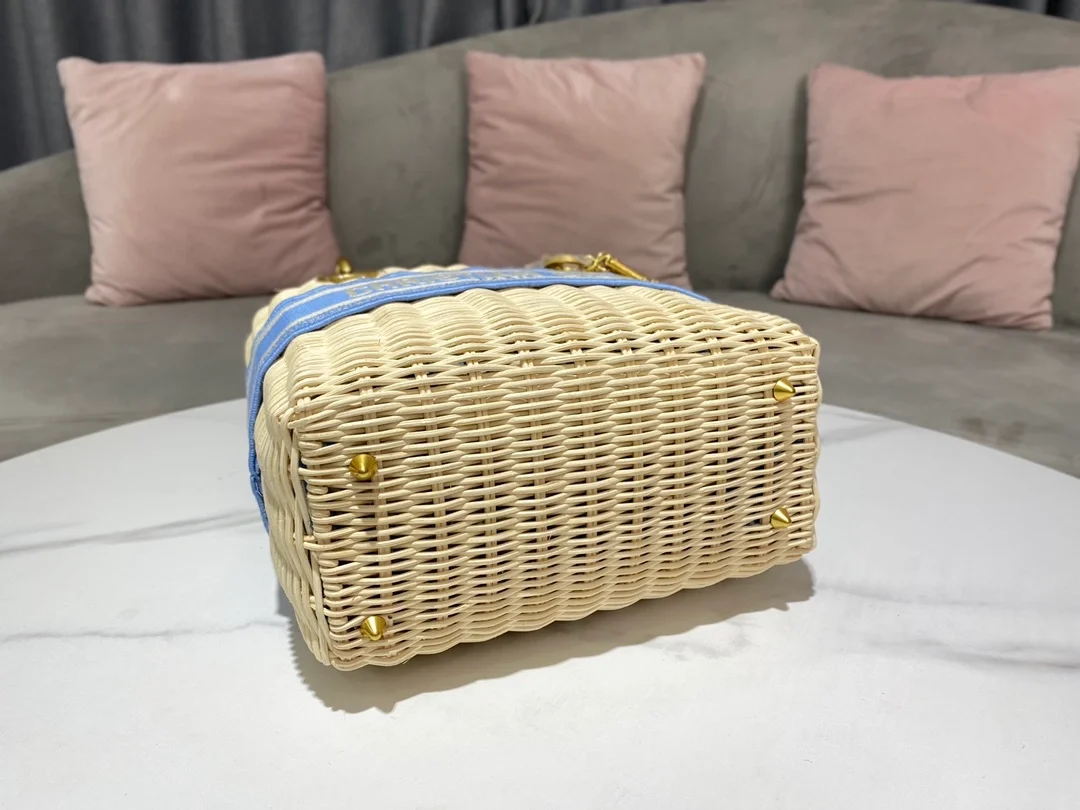 디올 레이디 바스켓 미디움 백 블루