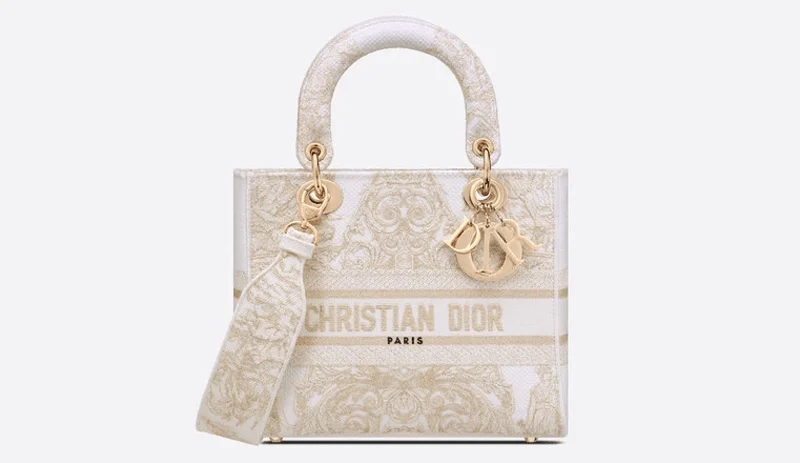 디올 레이디 D-LITE 핸드백 화이트