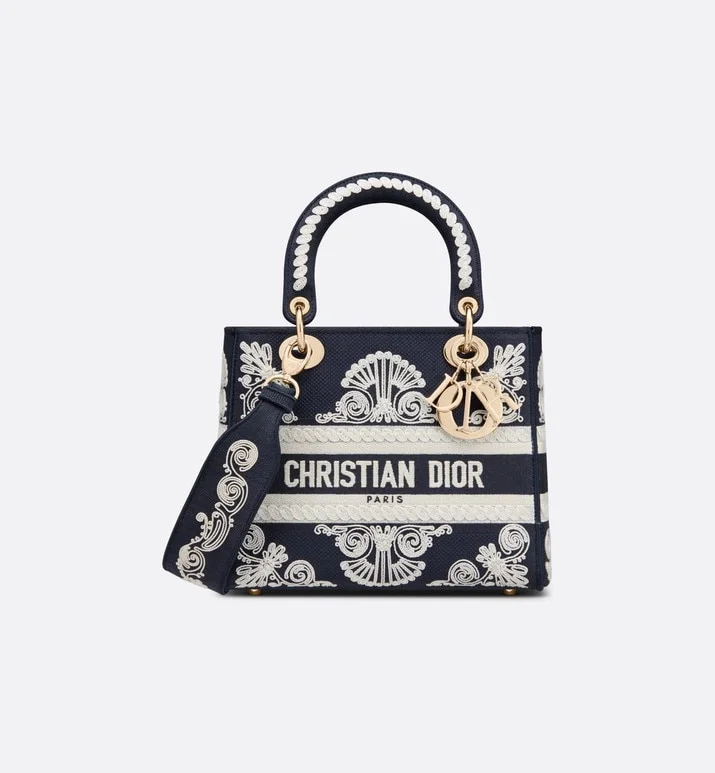 디올 레이디 D-LITE 핸드백 네이비